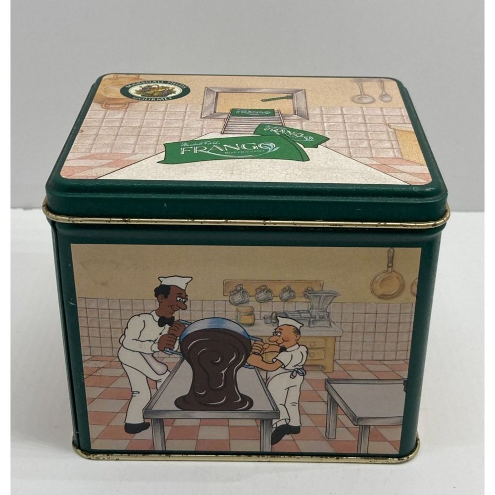 Vintage Marshall Fields Frango Mint Cartoon Candy Decorative Tin 1985